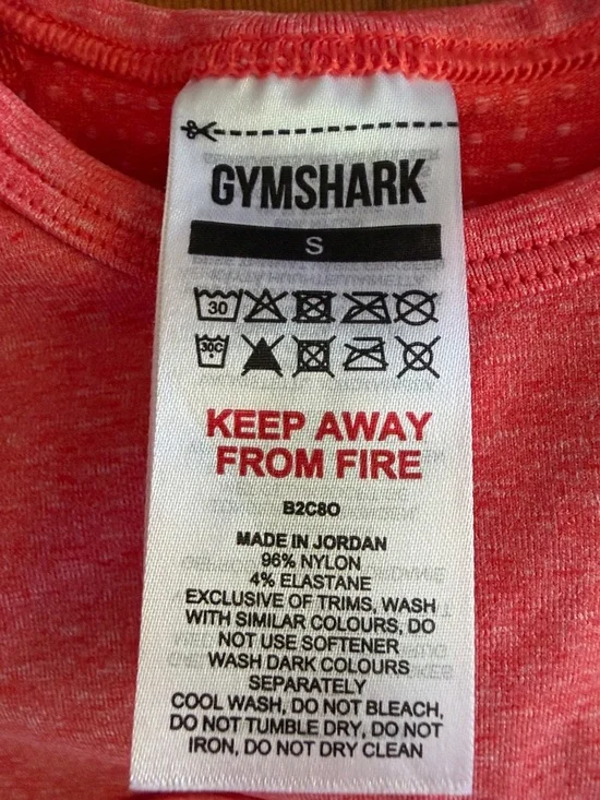 Gymshark Coral Pink Seamless Long-Sleeve Crop with Front Cutout - Picture 3 of 3